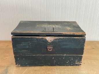 Vintage Wooden Box Painted Blue