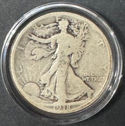 1918 Walking Liberty Silver Half Dollar