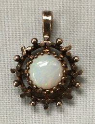 Vintage Sarah Coventry Silver Designer Opal Gemstone Pendant For Necklace