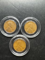 3 Wheat Pennies 1940, 1940-D, 1940-S