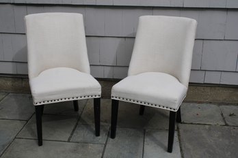 A Pair Of Pier 1 Imports Upholstered Dining Chairs