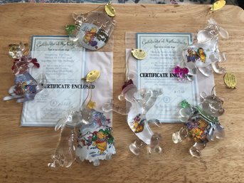 6 Winnie The Pooh Ornaments/bradford Editions W/COA - 2004