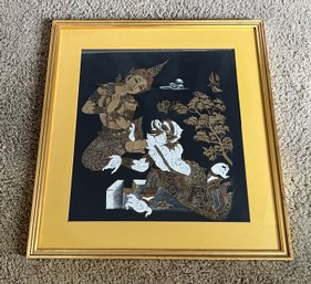 Gorgeous Framed Batik In Golden Frame