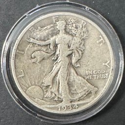 1934-S Walking Liberty Silver Half Dollar