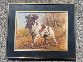 Roberto Lemmi, Spaniel With Retrieved Bird, Framed Hunt Print