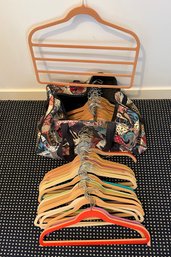 50 Felt Covered Hangers And Bali Fabric Tote