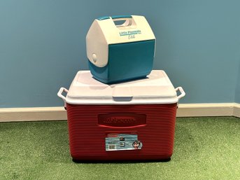 A Pair Of Coolers By Igloo & Rubbermaid