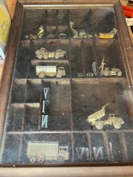 Silver/gold Collectible Trucks In Vintage Display Case (8)