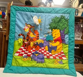 Disney Vintage Winnie The Pooh & Tigger Baby Activity Blanket 32x32. KSS/E2
