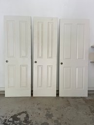 A Collection Of 3 Solid Wood - 4 Panel Doors - Removed & Ready For Pickup