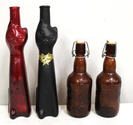 Lot Of Vintage Wine/beer Bottles