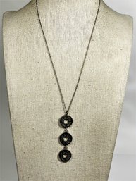 Sterling Silver Necklace Having Three Coins 17' Long