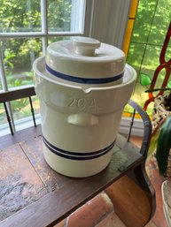 Ohio Pottery Gorgeous 2 Gallon Crock With Lid