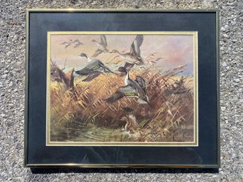 Roberto Lemmi, Ducks In Flight, Framed Hunt Print