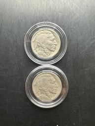 2 Buffalo Nickels 1936, 1936-D