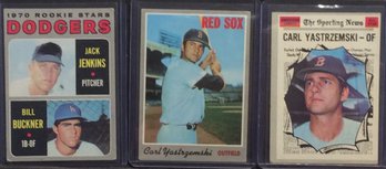 (3) 1970 Topps Baseball Cards - (2) Carl Yastrzemski & Bill Buckner Rookie