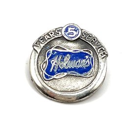 Vintage Sterling Silver Holmans 5 Years Service Pin