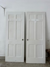 A Pair Of 2 Solid Wood - 6 Panel Doors - Removed & Ready For Pickup