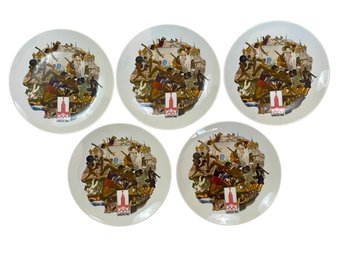 Official 1980 Summer Olympic Games In Moscow Collector Plate Set - Limited Edition With Art By Alton Tobey