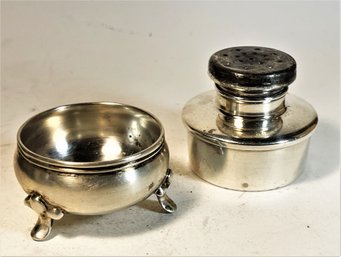 Sterling Silver Pepper Pot And A Continental Salt Cellar 73 Grams