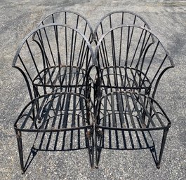 Set Of Four Wrought Iron Patio Chairs (4)