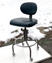 A Vintage Adjustable Height Office Stool