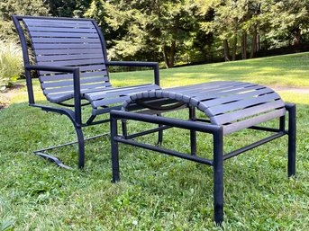 A Vintage Outdoor Rocker And Lounge Ottoman By Molla - Recently Redone!