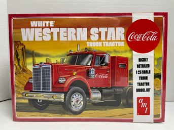 AMT. COCA COLA WHITE WESTERN STAR TRUCK TRACTOR. 1/25 SCALE MODEL KIT (#111)