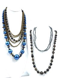 Deep Rich Blue Tones & Jewel Tones - 4 Necklaces