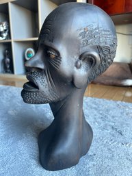 Haunting Early AFRICAN Wood Bust Of A Native Man- Superbly Carved