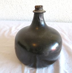 Antique Onion Wine Bottle With Cork