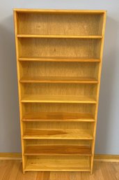 Tall & Slender Eight Shelf Golden Oak Book Case- Lot 3