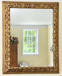 A Magnificent And Large Early 19th Century Mirror In Gilt Wood Filigree Frame