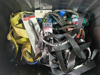 Giant Bin Of Expensive Straps, Chords, Bungees, Ropes & More