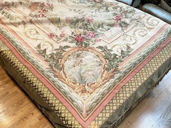 A Magnificent Vintage Needlepoint Rug In Aubusson Style