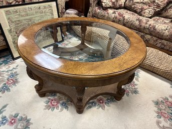 Large Round Glass Top Coffee Table