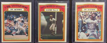 (3) 1972 Topps Baseball Cards - Carl Yastrzemski & Roberto Clemente