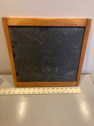VintAGE DUAL SIDED CHALKBOARD WITH WOODEN BORDERS