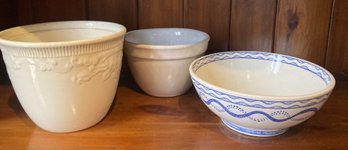 Three Pottery Bowls - Gien, Charlotte Charles, More