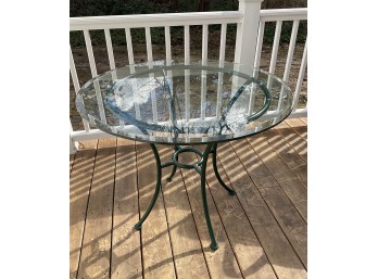 Bistro/patio Table With Heavy Glass Top