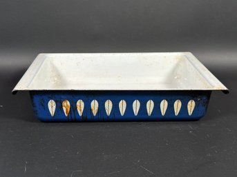 Vintage MCM Catherineholm Blue Enamel Lotus Baking Pan