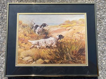 Roberto Lemmi, Pointer & Spaniel Tracking Ducks, Framed Hunt Print