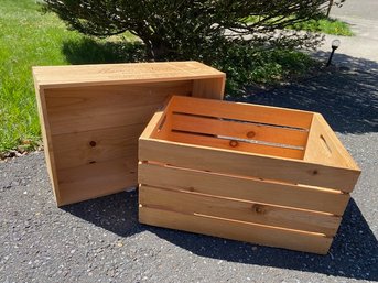 Pair Of Vintage Wooden Crates