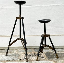 A Pair Of Industrial Chic Candle Holders