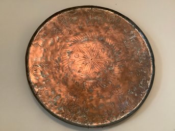 17th Century Decorative Copper Tray