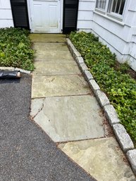 A Bluestone Path At Breezeway - With 4' X 3' Base Stone - All Set In Dirt - Patina - Vintage