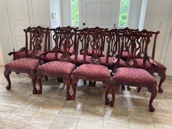 Thomasville Chippendale Style Dining Room Chairs - Set Of 12