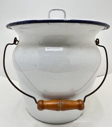 Large Vintage Enamel Chamber Pot