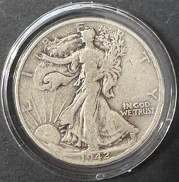 1942-D Walking Liberty Silver Half Dollar