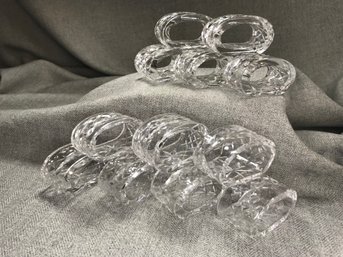 Incredible RARE Set Of 12 WATERFORD Crystal Napkin Rings - ALANA Pattern - Appear To Have Never Been Used WOW